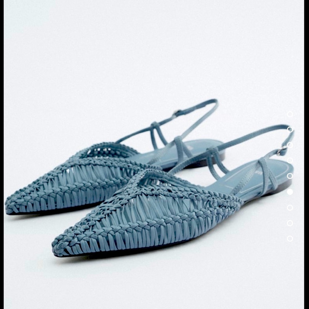 Zara Woven slingback blue flats / mules